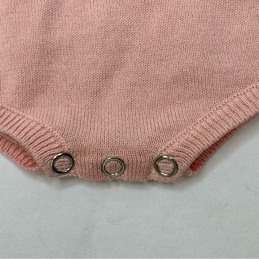 NWT BONTON Paris Baby Romper Rose Pink Heart Cotton Knit Size 3M - Picture 6 of 16